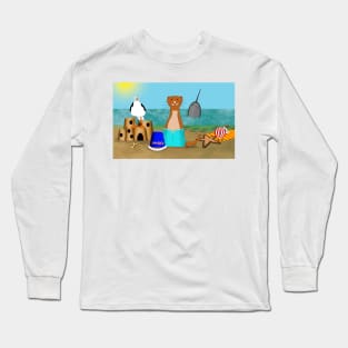 Oliver The Otter's Beach Vacation Long Sleeve T-Shirt